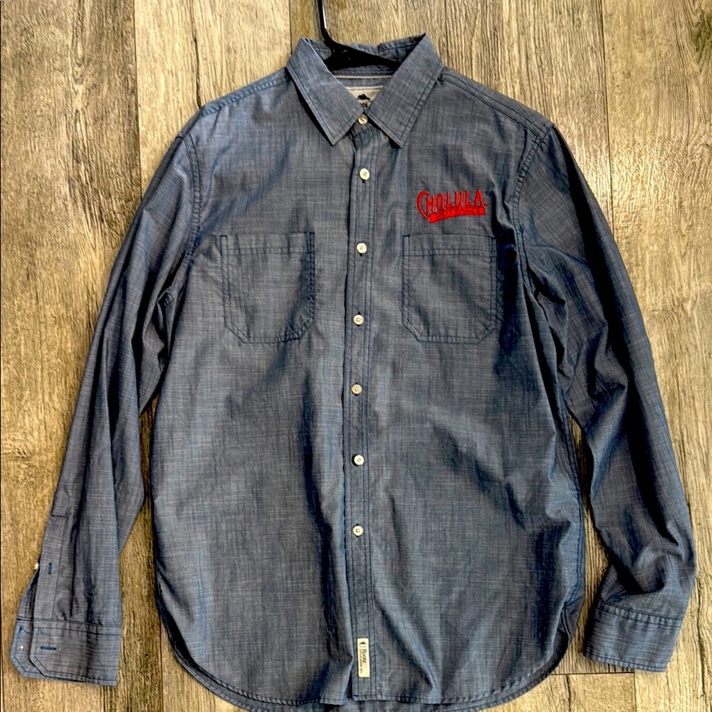 Cholula branded button up shirt. Men’s size medium.